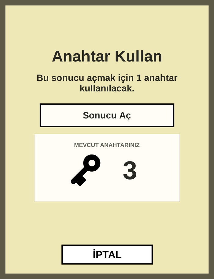 Anahtar Kullan penceresi