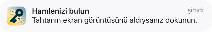 iPhone'da Kelime Yardımcım bildirimi