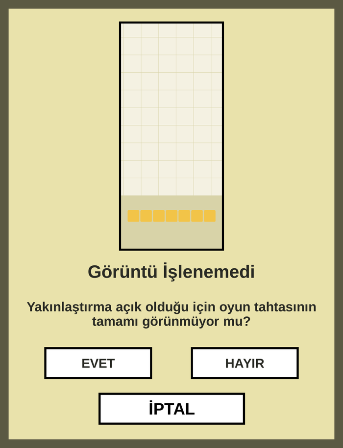 Görüntü İşlenemedi penceresi